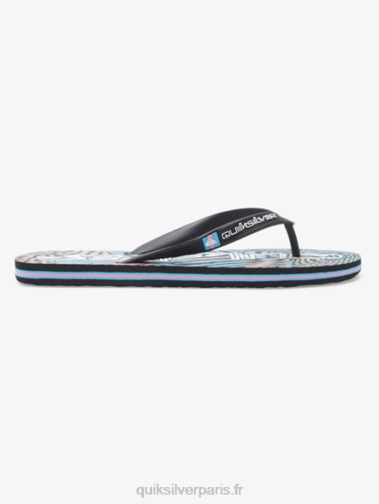 Hommes Quiksilver tongs d\'art molokai D6PT514 noir/rose/bleu