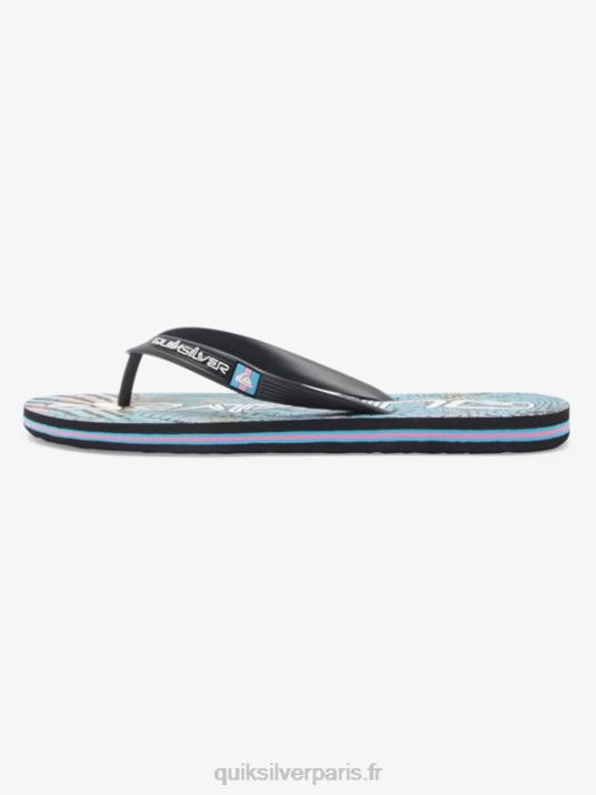 Hommes Quiksilver tongs d\'art molokai D6PT514 noir/rose/bleu