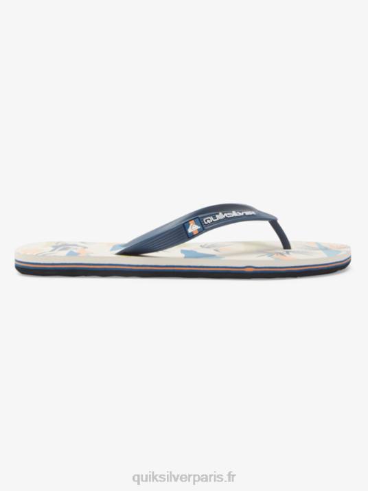 Hommes Quiksilver tongs d\'art molokai D6PT515 noir/blanc/bleu