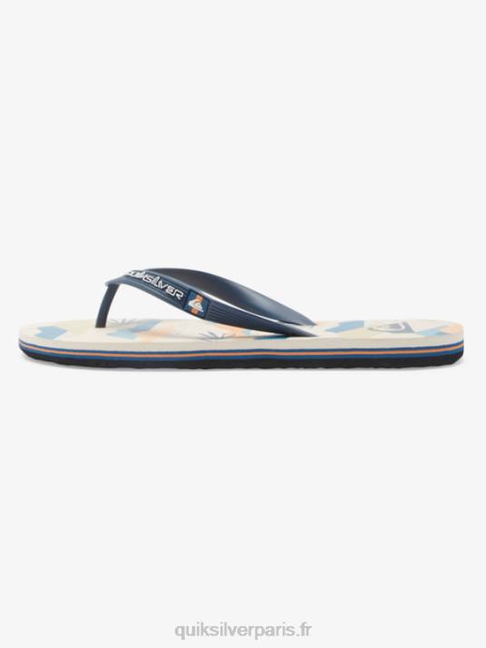 Hommes Quiksilver tongs d\'art molokai D6PT515 noir/blanc/bleu