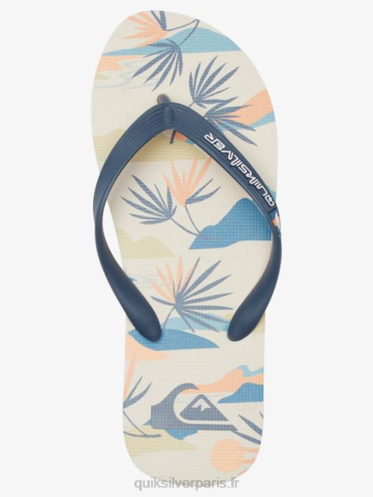 Hommes Quiksilver tongs d\'art molokai D6PT515 noir/blanc/bleu