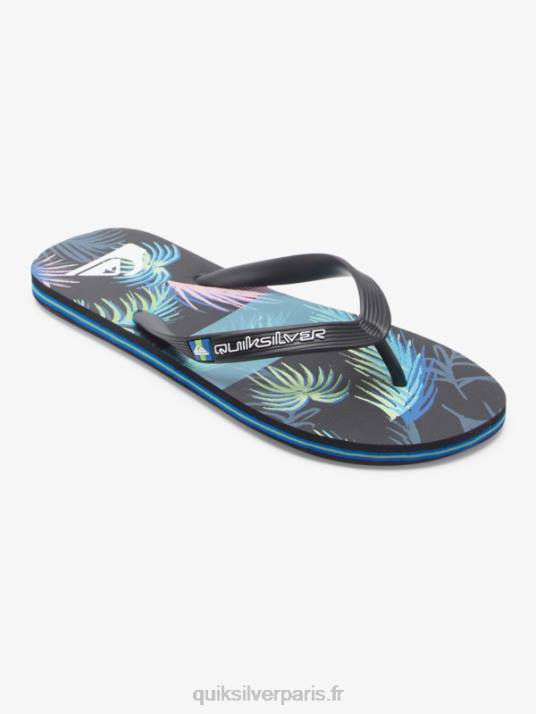 Hommes Quiksilver tongs d'art molokai D6PT517 noir/bleu