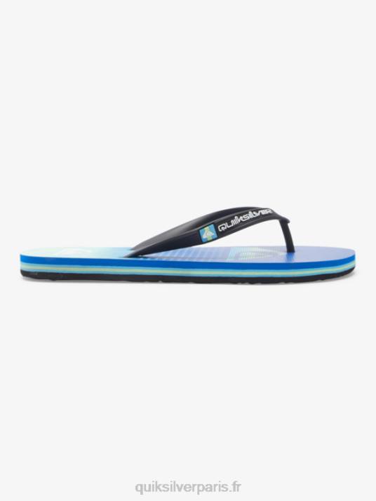 Hommes Quiksilver tongs d\'art molokai D6PT518 noir/vert/bleu