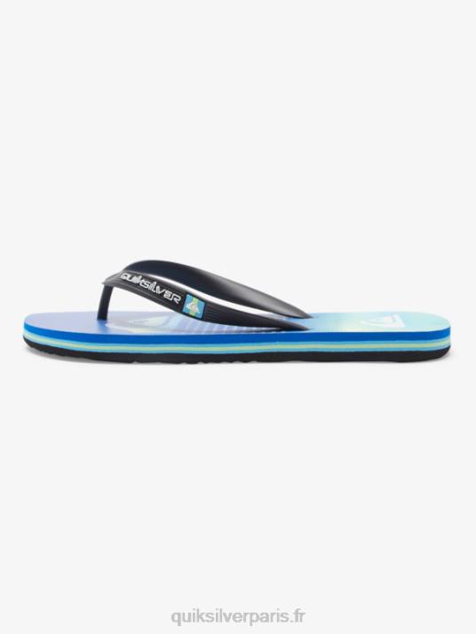 Hommes Quiksilver tongs d\'art molokai D6PT518 noir/vert/bleu
