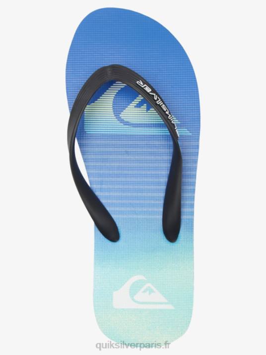 Hommes Quiksilver tongs d\'art molokai D6PT518 noir/vert/bleu