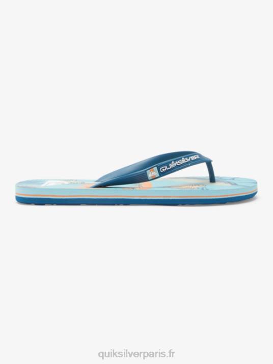 Hommes Quiksilver tongs d\'art molokai D6PT519 bleu/noir/jaune