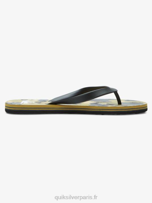 Hommes Quiksilver tongs d\'art molokai D6PT522 noir/gris/marron
