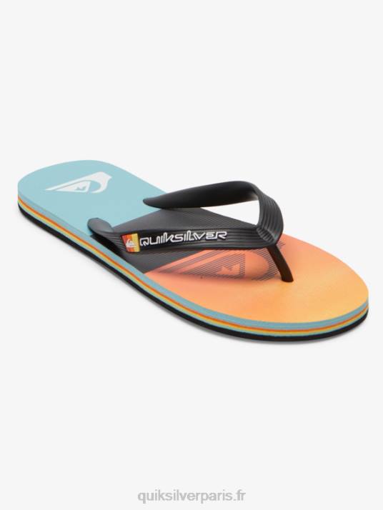 Hommes Quiksilver tongs à empiècement molokai D6PT568 noir/orange