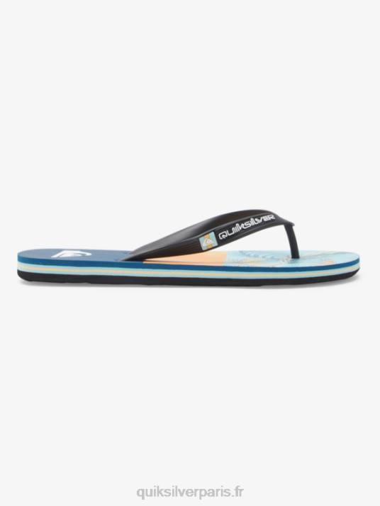 Hommes Quiksilver tongs à empiècement molokai D6PT569 bleu/noir/jaune