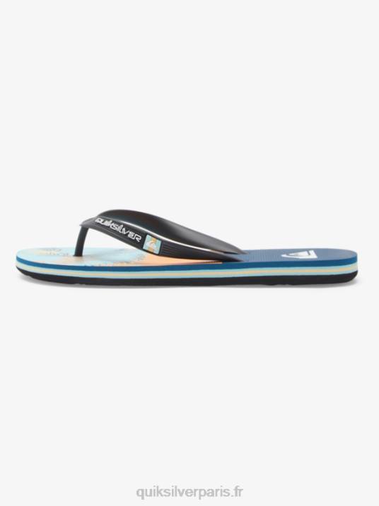 Hommes Quiksilver tongs à empiècement molokai D6PT569 bleu/noir/jaune