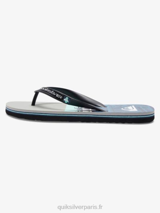 Hommes Quiksilver tongs à empiècement molokai D6PT572 gris/noir/bleu