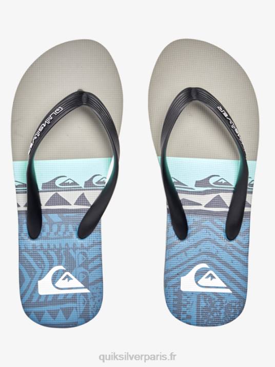 Hommes Quiksilver tongs à empiècement molokai D6PT572 gris/noir/bleu