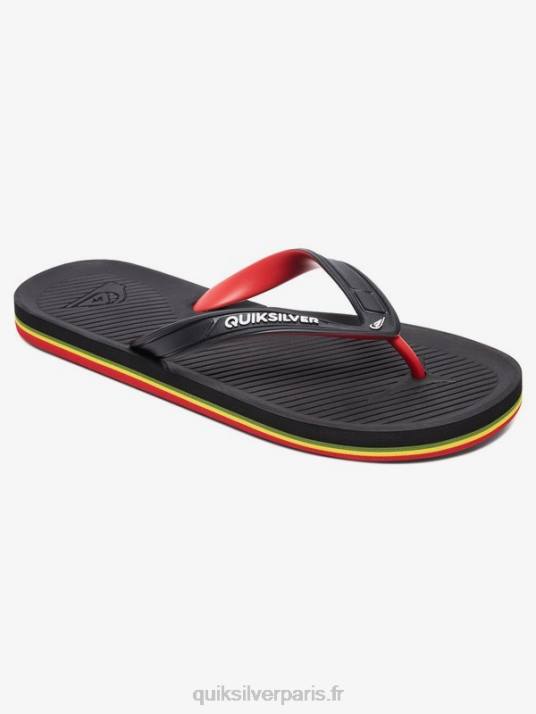 Hommes Quiksilver tongs haleiwa D6PT1649 noir/rouge/vert