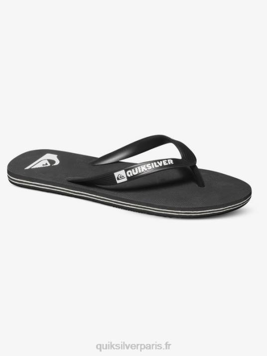 Hommes Quiksilver tongs molokai D6PT1591 noir blanc