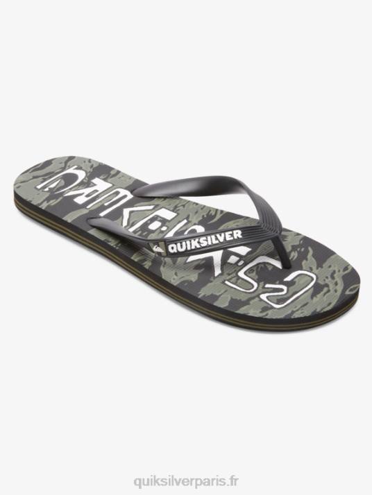 Hommes Quiksilver tongs molokai acid drop D6PT1776 vert noir