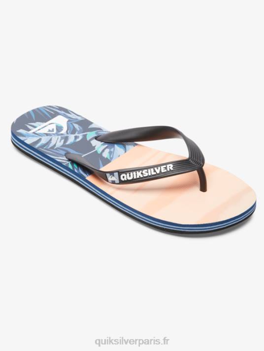 Hommes Quiksilver tongs molokai five-o D6PT1857 noir/orange/vert