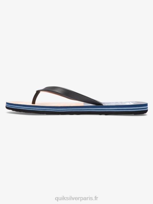 Hommes Quiksilver tongs molokai five-o D6PT1857 noir/orange/vert