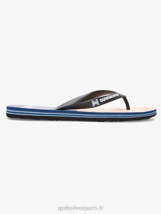 Hommes Quiksilver tongs molokai five-o D6PT1857 noir/orange/vert