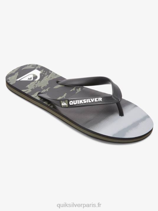 Hommes Quiksilver tongs molokai five-o D6PT1858 vert noir