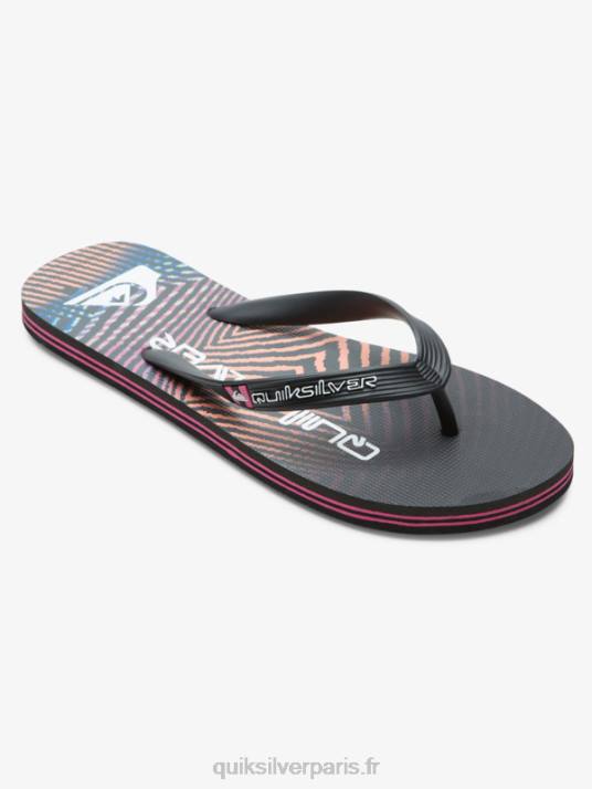 Hommes Quiksilver tongs molokai wordblock D6PT1137 noir/rose