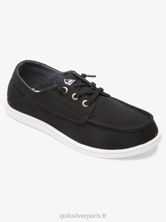 Hommes Quiksilver chaussures draguées du port D6PT1884 noir blanc