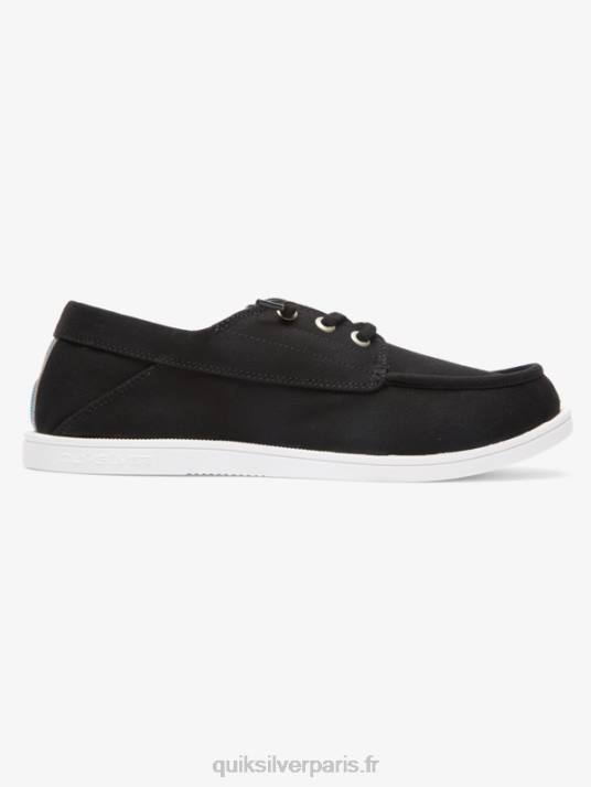 Hommes Quiksilver chaussures draguées du port D6PT1884 noir blanc