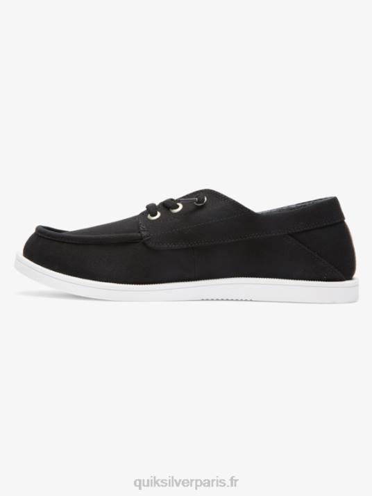 Hommes Quiksilver chaussures draguées du port D6PT1884 noir blanc