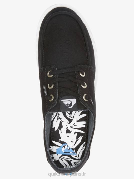 Hommes Quiksilver chaussures draguées du port D6PT1884 noir blanc