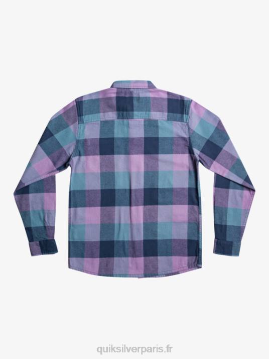 garçons Quiksilver 8-16 chemise en flanelle à manches longues motherfly D6PT2304 insigne bleu mère mouche