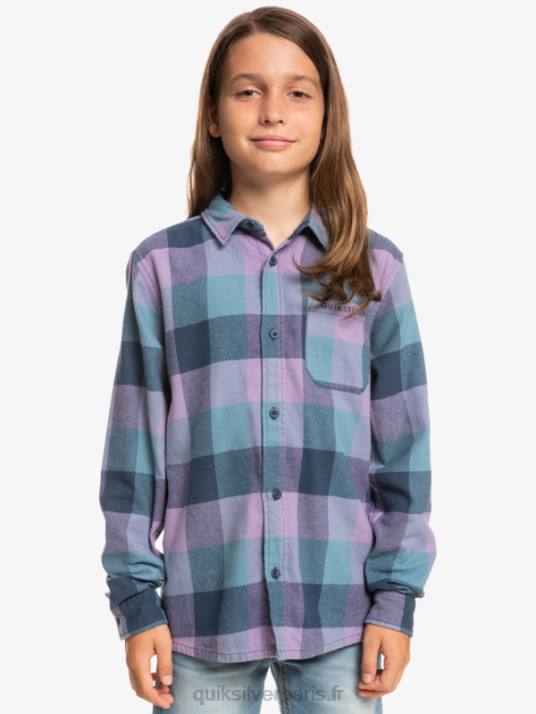 garçons Quiksilver 8-16 chemise en flanelle à manches longues motherfly D6PT2304 insigne bleu mère mouche