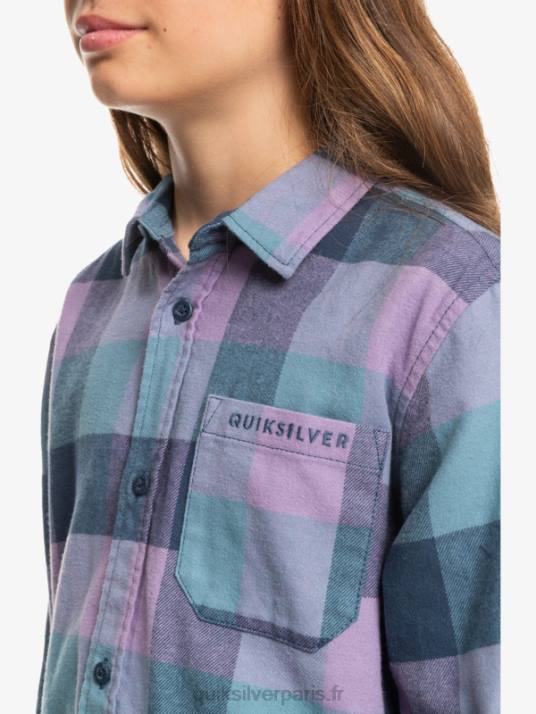 garçons Quiksilver 8-16 chemise en flanelle à manches longues motherfly D6PT2304 insigne bleu mère mouche