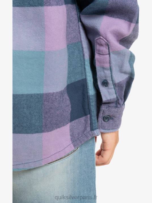 garçons Quiksilver 8-16 chemise en flanelle à manches longues motherfly D6PT2304 insigne bleu mère mouche