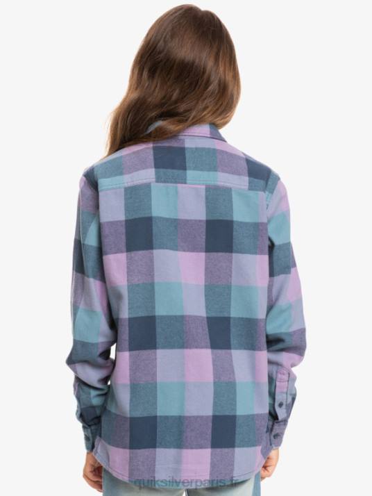 garçons Quiksilver 8-16 chemise en flanelle à manches longues motherfly D6PT2304 insigne bleu mère mouche