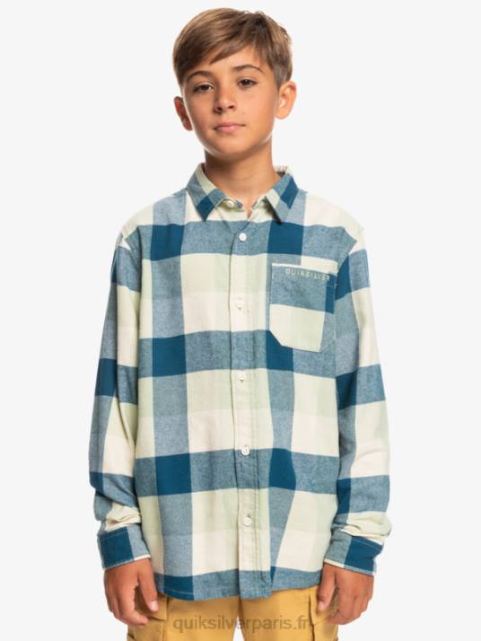 garçons Quiksilver 8-16 chemise en flanelle à manches longues motherfly D6PT2305 Mouche sauge du désert