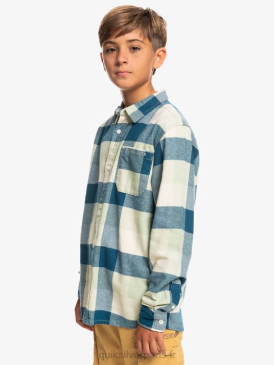 garçons Quiksilver 8-16 chemise en flanelle à manches longues motherfly D6PT2305 Mouche sauge du désert