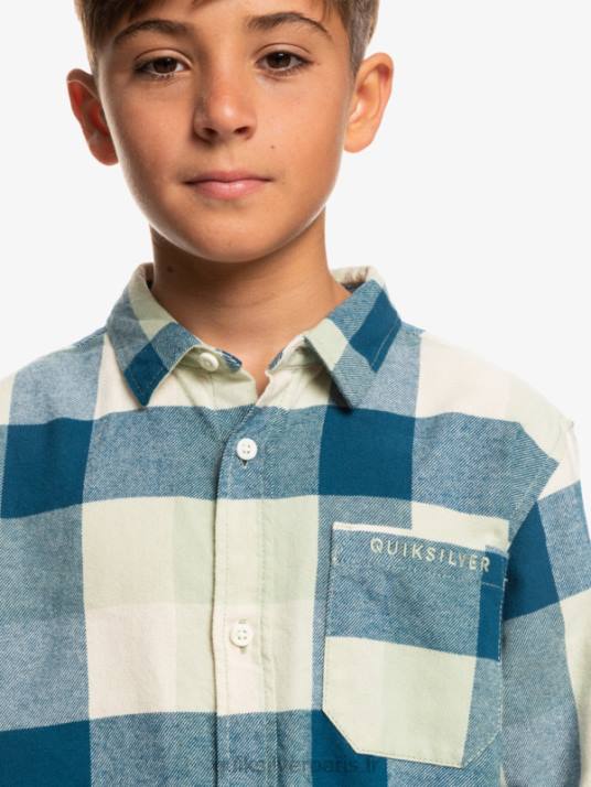 garçons Quiksilver 8-16 chemise en flanelle à manches longues motherfly D6PT2305 Mouche sauge du désert