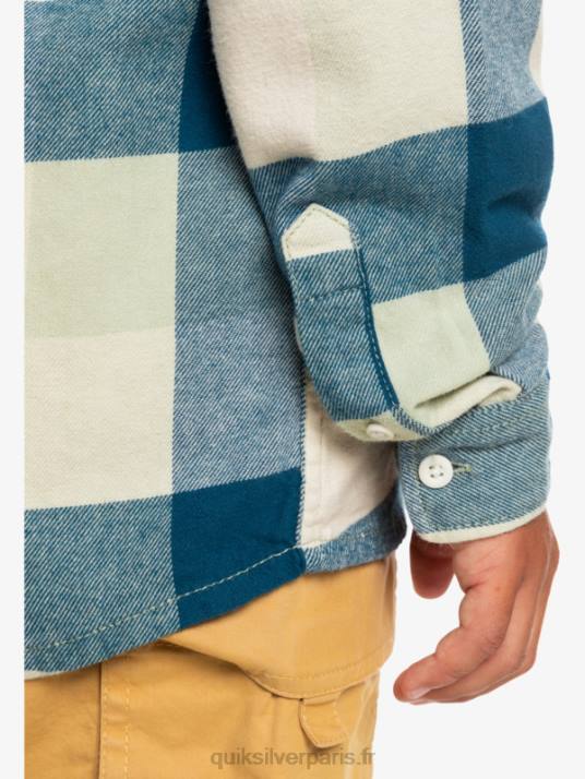 garçons Quiksilver 8-16 chemise en flanelle à manches longues motherfly D6PT2305 Mouche sauge du désert