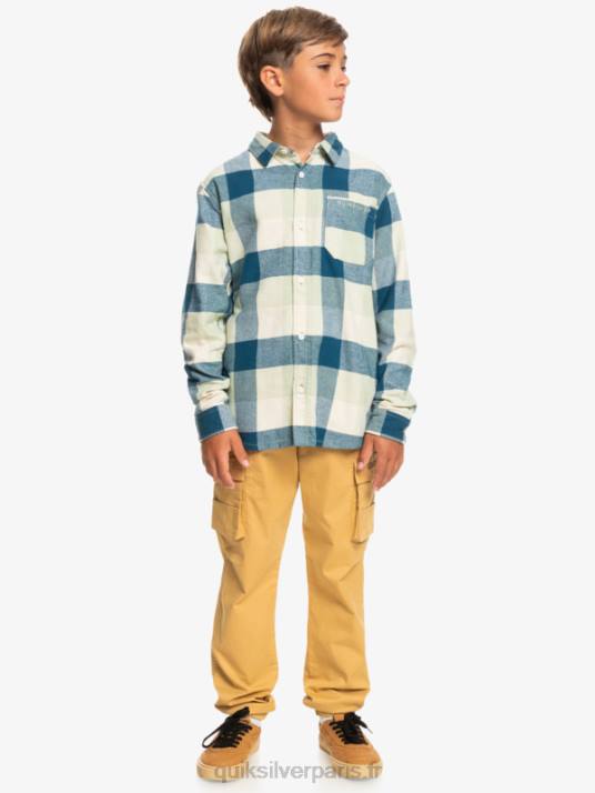 garçons Quiksilver 8-16 chemise en flanelle à manches longues motherfly D6PT2305 Mouche sauge du désert