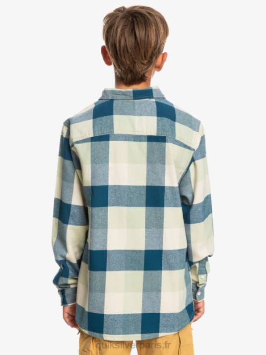 garçons Quiksilver 8-16 chemise en flanelle à manches longues motherfly D6PT2305 Mouche sauge du désert