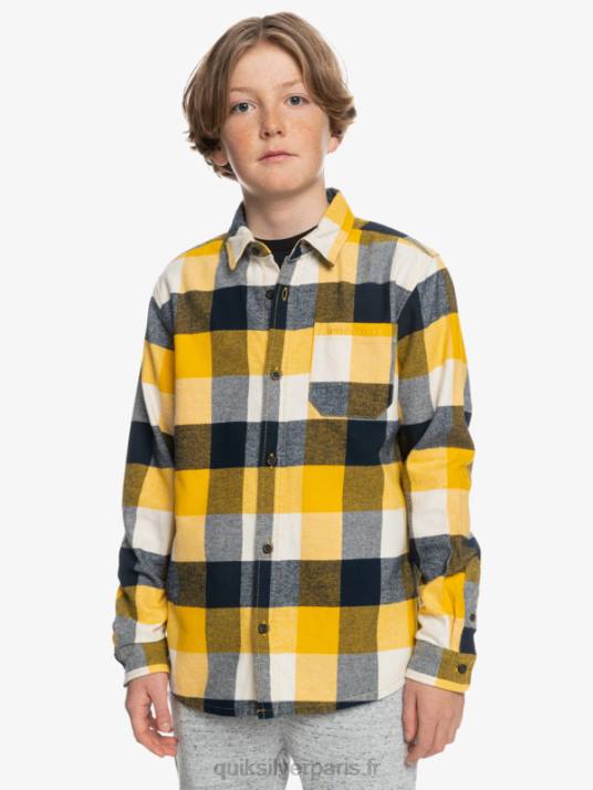 garçons Quiksilver 8-16 chemise en flanelle à manches longues motherfly D6PT2306 Mouche du bouleau 223