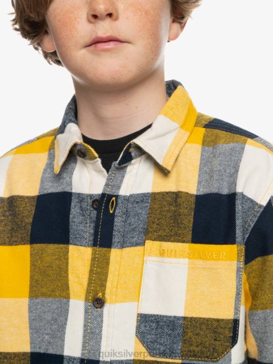 garçons Quiksilver 8-16 chemise en flanelle à manches longues motherfly D6PT2306 Mouche du bouleau 223
