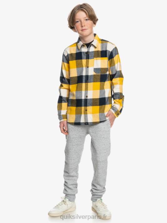 garçons Quiksilver 8-16 chemise en flanelle à manches longues motherfly D6PT2306 Mouche du bouleau 223