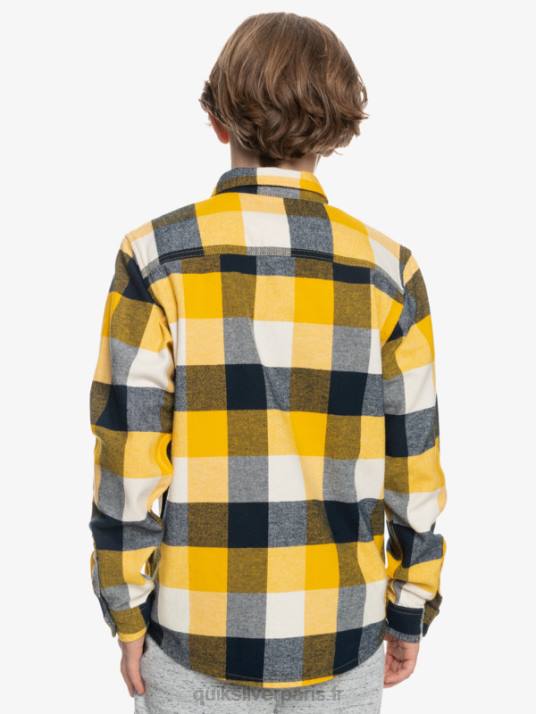 garçons Quiksilver 8-16 chemise en flanelle à manches longues motherfly D6PT2306 Mouche du bouleau 223