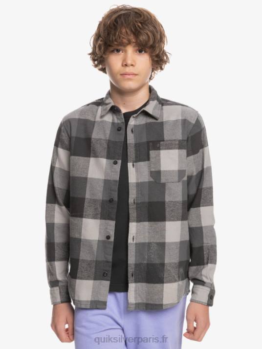 garçons Quiksilver 8-16 chemise en flanelle à manches longues motherfly D6PT2307 porte de fer mouche mère