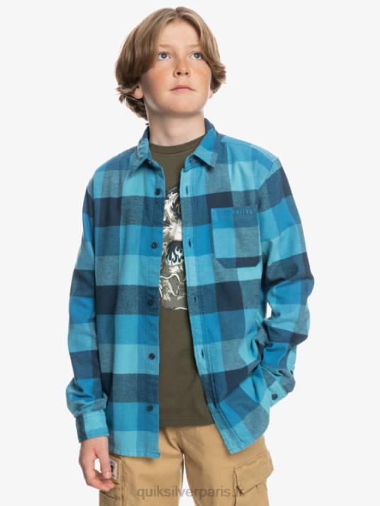garçons Quiksilver 8-16 chemise en flanelle à manches longues motherfly D6PT2308 mouche bleue delph