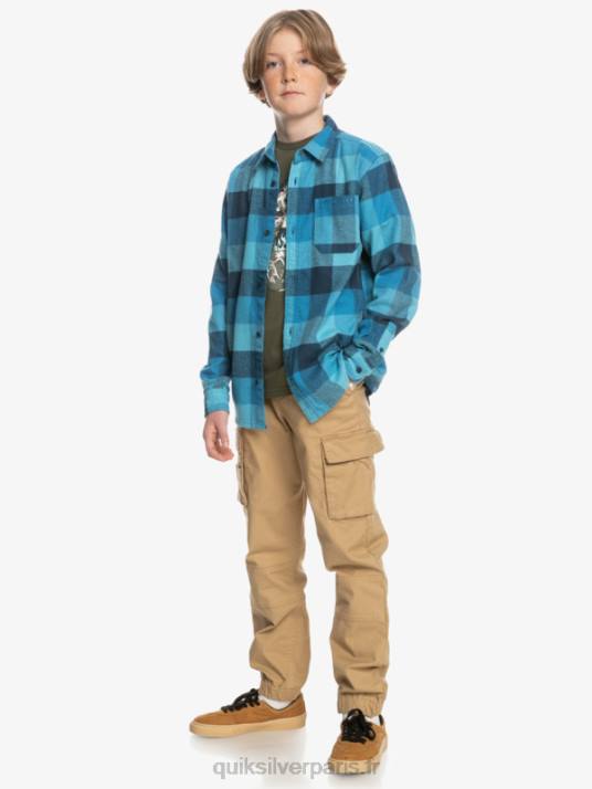 garçons Quiksilver 8-16 chemise en flanelle à manches longues motherfly D6PT2308 mouche bleue delph