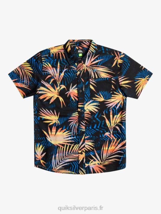 garçons Quiksilver 8-16 chemise à manches courtes déchirée D6PT2196 noir déchiré