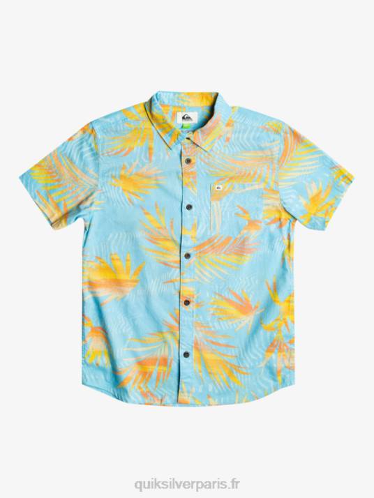 garçons Quiksilver 8-16 chemise à manches courtes déchirée D6PT2197 bleu ciel déchiré