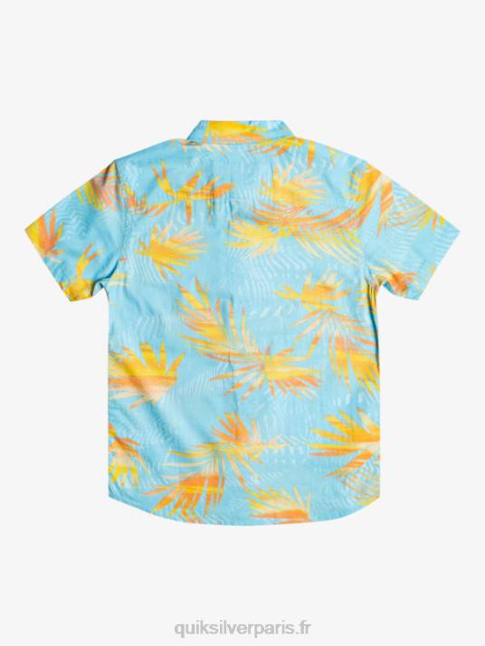 garçons Quiksilver 8-16 chemise à manches courtes déchirée D6PT2197 bleu ciel déchiré
