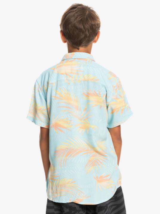 garçons Quiksilver 8-16 chemise à manches courtes déchirée D6PT2197 bleu ciel déchiré